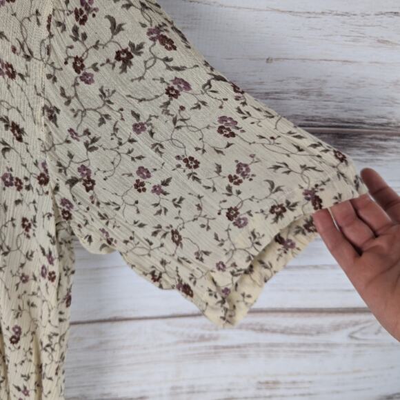 Vintage Way to Go Floral Button Down Shirt with Shoulder Pads sz Large New - Picture 3 of 9